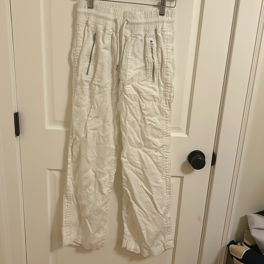 Athleta linen straight leg pants